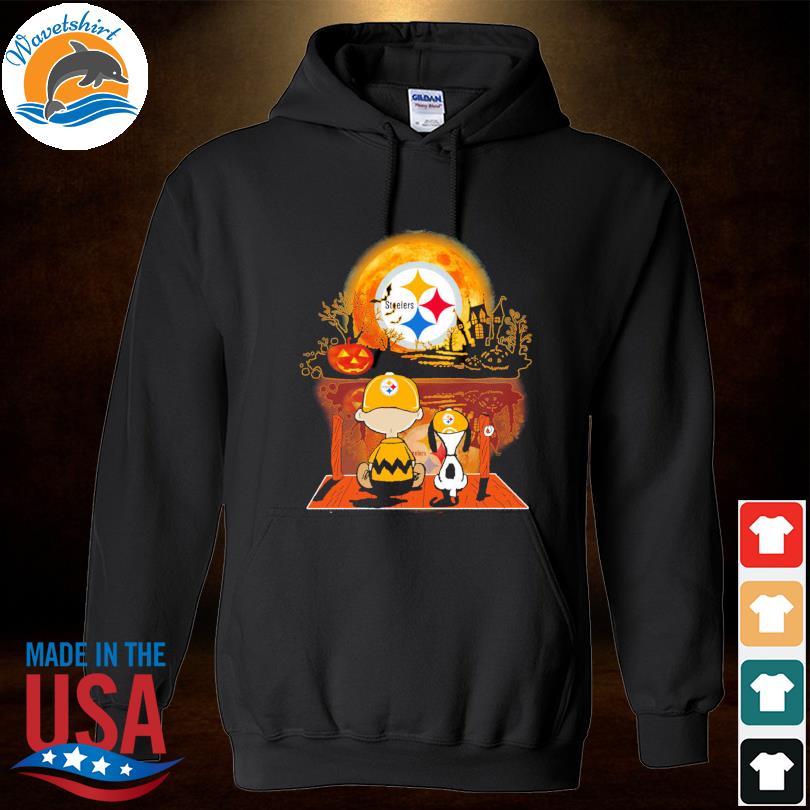 Official The Peanuts Charlie Brown And Snoopy Watching Moon Pittsburgh  Steelers Halloween Logo Shirt, hoodie, sweater, long sleeve and tank top