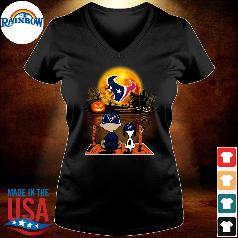 Snoopy and Charlie Brown Sit Under Moon Houston Astros Halloween 2023 T- shirt, hoodie, sweater, long sleeve and tank top