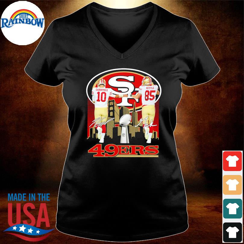 San Francisco 49ers T shirt Jimmy Garoppolo And George Kittle Signatures  Long Sleeve, Ladies Tee - Limotees