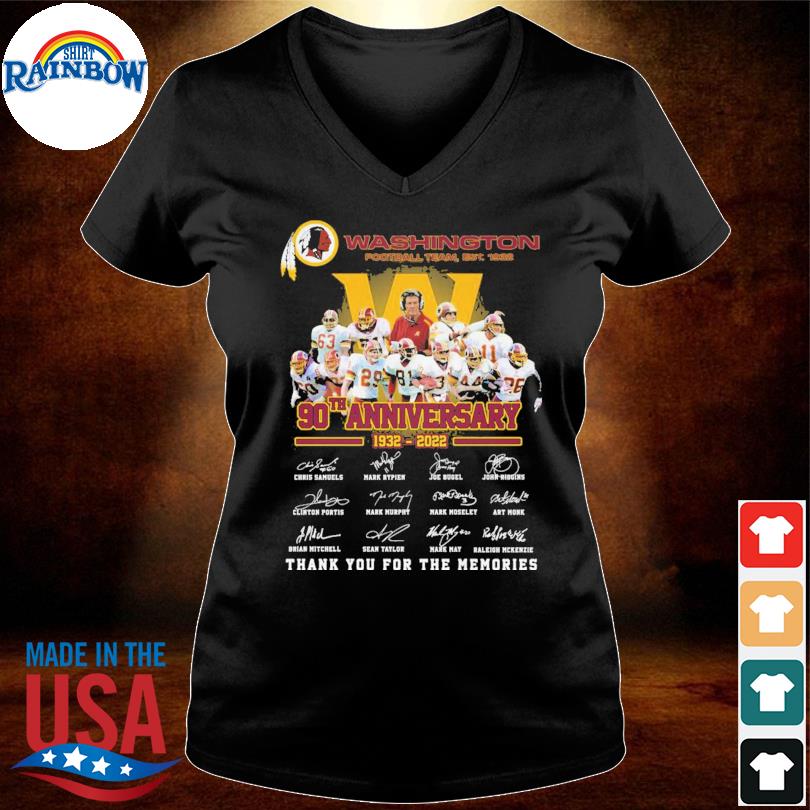 The Washington Redskins 90th anniversary 1932 2022 thank you for