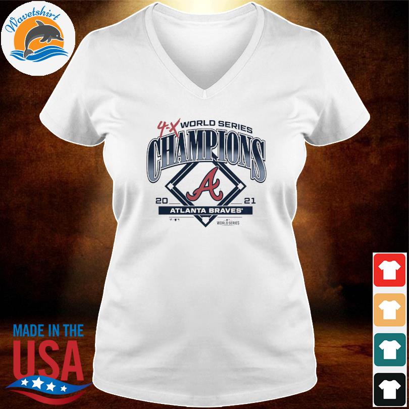 Men's Atlanta Braves 4-Time World Series Champions Trophy T-Shirts