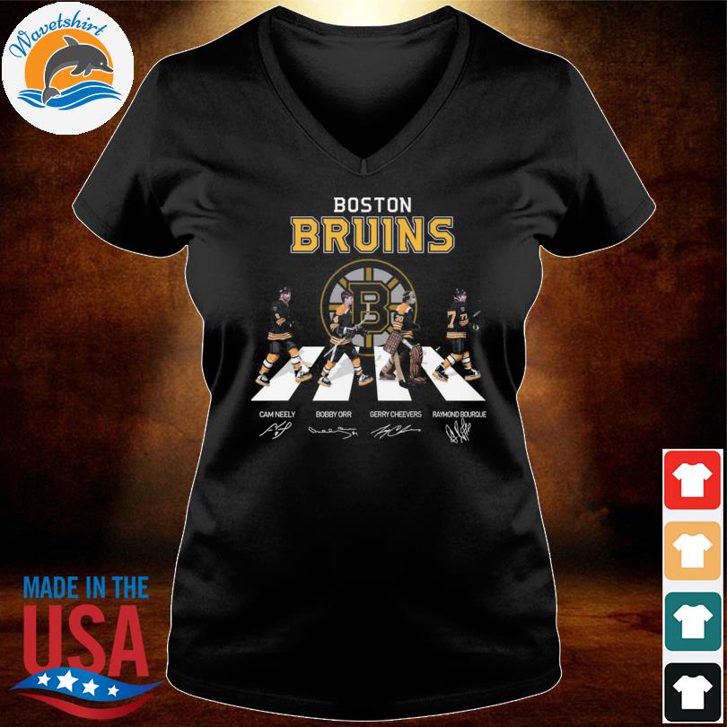 Boston Bruins Abbey Road Cam Neely Bobby Orr signatures shirt