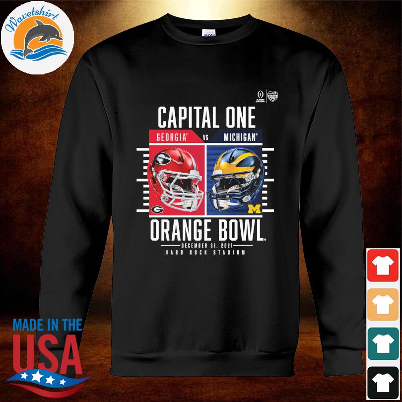 Georgia Bulldogs vs Michigan Wolverines College Football Playoff 2021  Orange Bowl Matchup Coin Flip Shirt, hoodie, sweater, long sleeve and tank  top