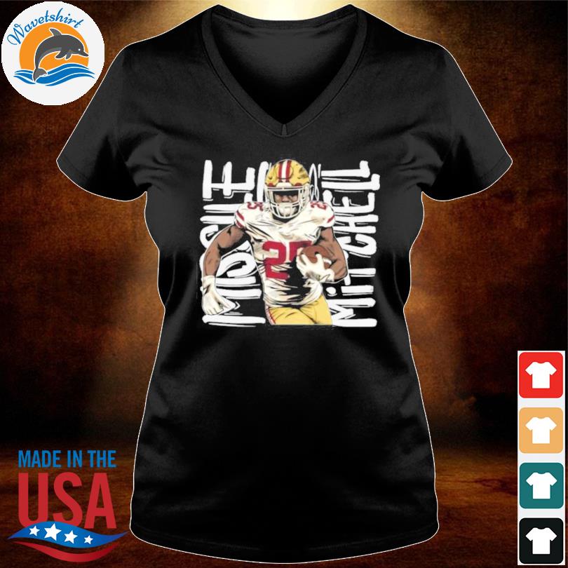 San Francisco 49ers George Kittle Wearing Elijah Mitchell Shirt