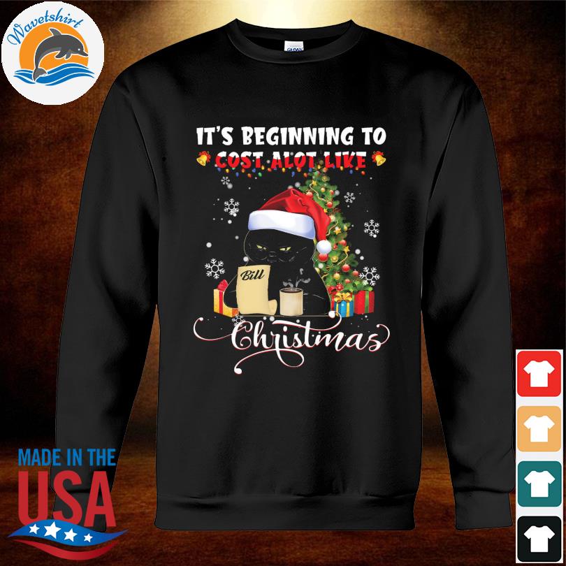 black cat christmas tree sweater