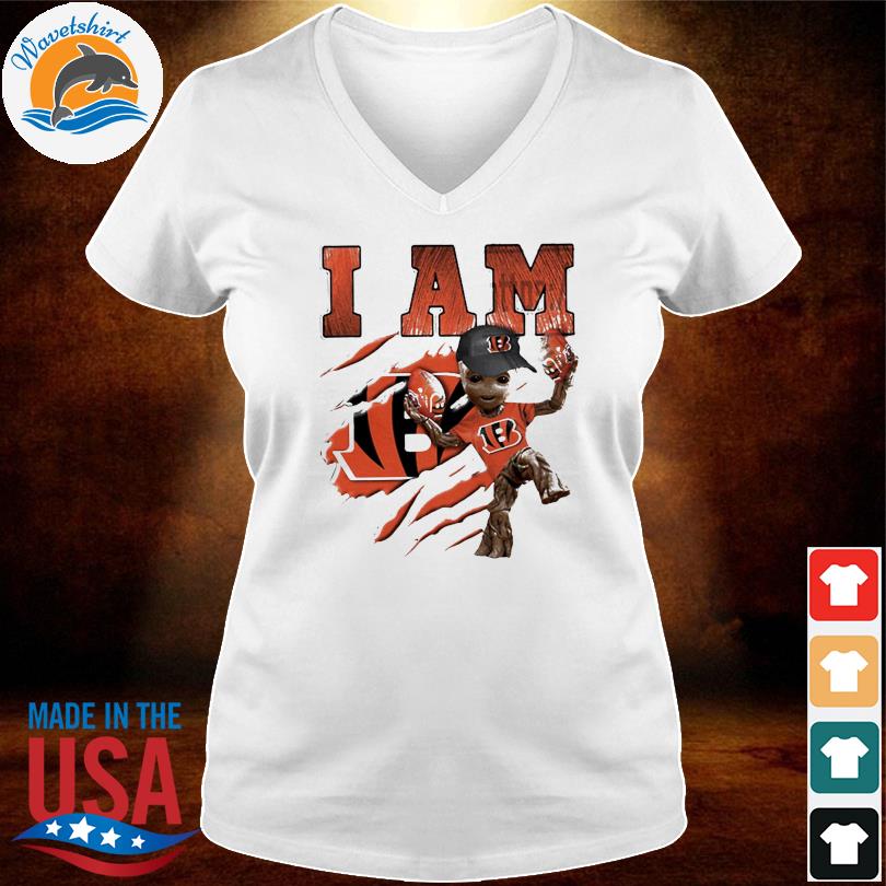 Baby Groot I Am Cincinnati Bengals New Design T-Shirt - REVER LAVIE