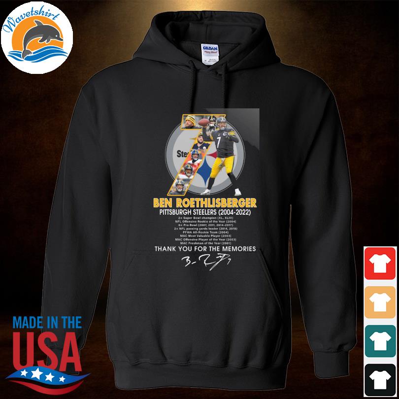 Pittsburgh Steelers Ben Roethlisberger 2004 2022 Signature Thank You For  The Memories Shirt, hoodie, sweater, long sleeve and tank top