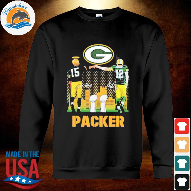 Bart starr and aaron rodgers signature green bay packers go to super bowl  2022 shirt, hoodie, sweater, long sleeve and tank top