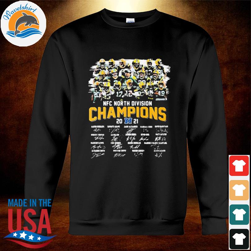 Green Bay Packers Teams NFC North Division Champions 2021 Signatures  Sweatshirt - Trends Bedding