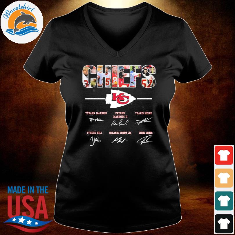 Kansas City Chiefs Tyrann Mathieu Patrick Mahomes Travis Kelce signatures  shirt, hoodie, sweater, long sleeve and tank top