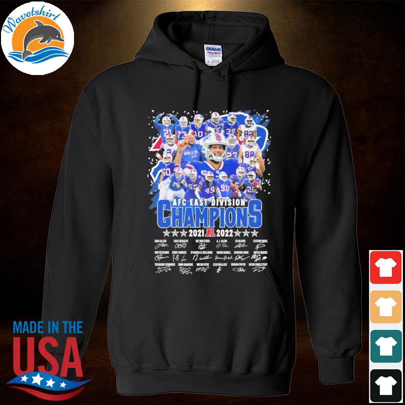 Buffalo Bills AFC East division champions 2021 2022 signatures hot shirt,  hoodie, sweater, long sleeve and tank top