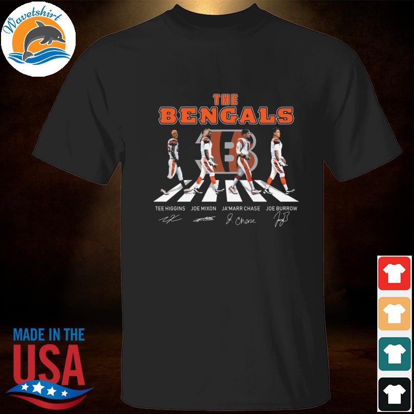 Original The Bengals Tee Higgins Joe Mixon Ja'marr Chase Joe Burrow Abbey  Road Signatures T-shirt,Sweater, Hoodie, And Long Sleeved, Ladies, Tank Top