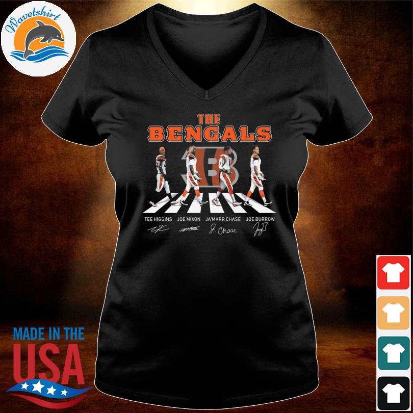 Joe Burrow Tshirt The Bengals Abbey Road Tee Higgins Mixon And Ja