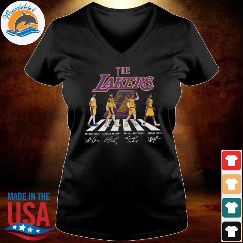 The Lakers Abbey Road Anthony Davis Carmelo Anthony signatures shirt,  hoodie, sweater, long sleeve and tank top