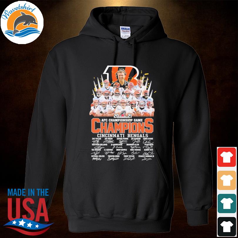 Premium cincinnati bengals 2021 afc championship game champions signatures  shirt, hoodie, sweater, long sleeve and tank top