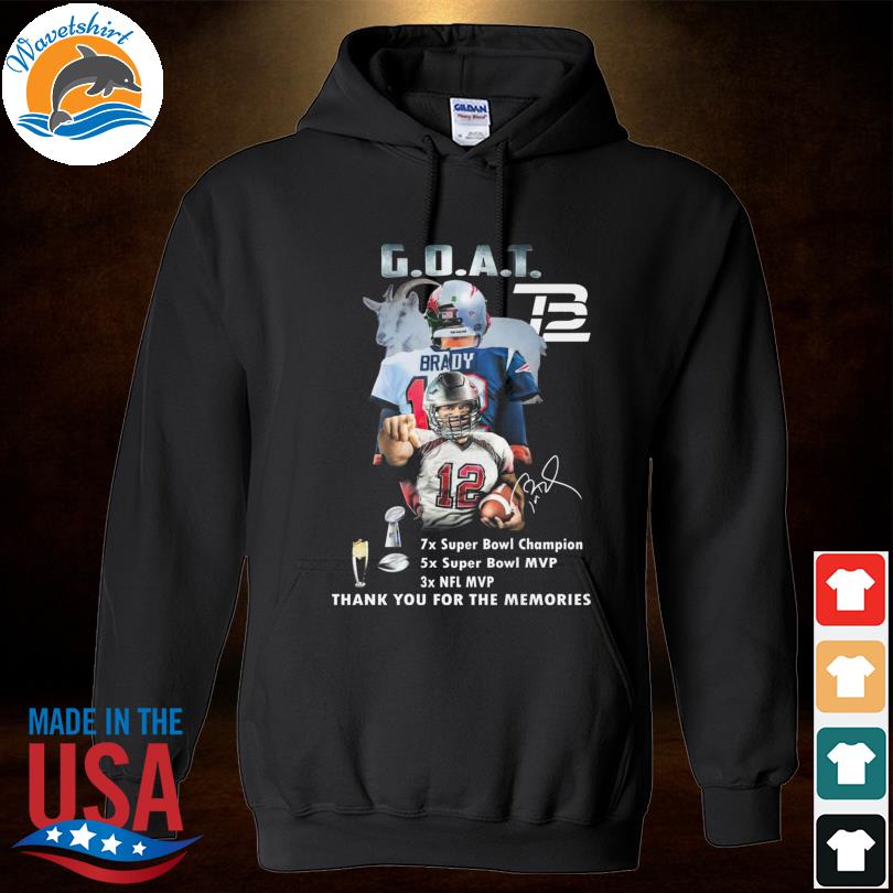 Thank You Tom Brady 12 Goat Shirt, hoodie, sweater, long sleeve and tank top