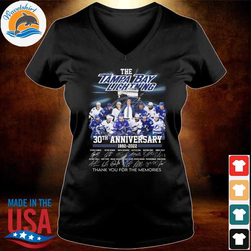 The Tampa Bay Lighting 30th anniversary 1992 2022 thank you for the  memories signatures shirt, hoodie, sweater, long sleeve and tank top