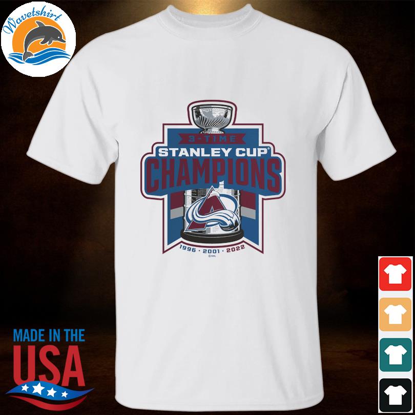 Colorado Avalanche Fanatics Branded 3-Time Stanley Cup Champions Team Pride  T-Shirt - Navy
