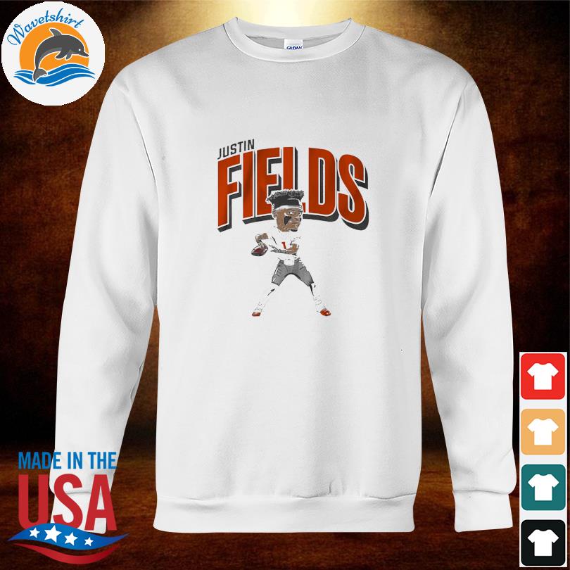 Chicago football Justin Fields cartoon signature shirt, hoodie, sweater,  long sleeve and tank top