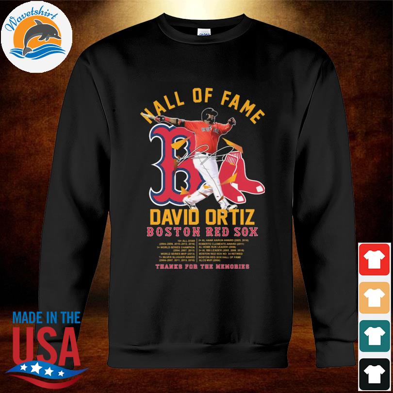 34 David Ortiz Boston Red Sox thank you for the memories signatures shirt,  hoodie, sweater, long sleeve and tank top