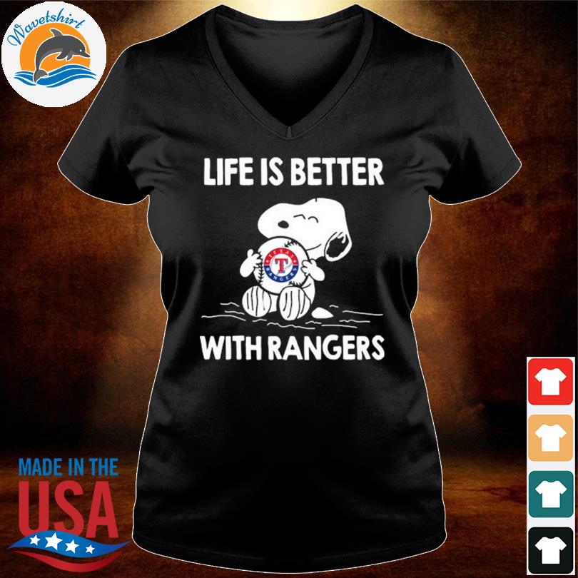 Snoopy Life Is Better With Texas Rangers Shirt - High-Quality Printed Brand