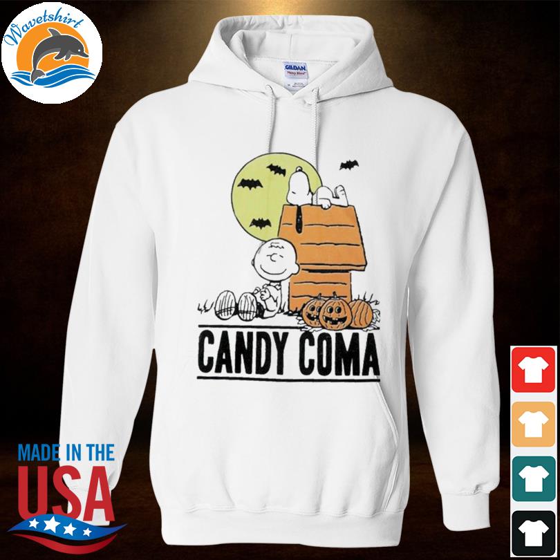 Peanuts Boys White Candy Coma Halloween T-Shirt with Snoopy & Charlie Brown  S