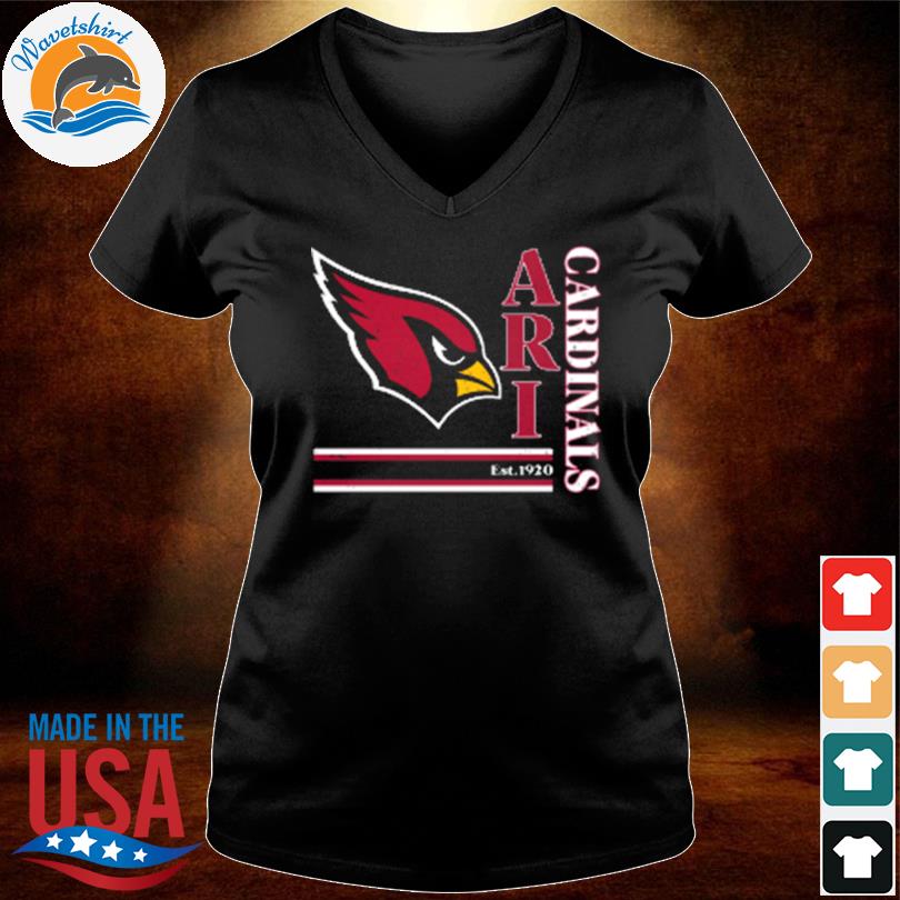 Arizona cardinals black wordmark est 1920 logo tri-blend shirt