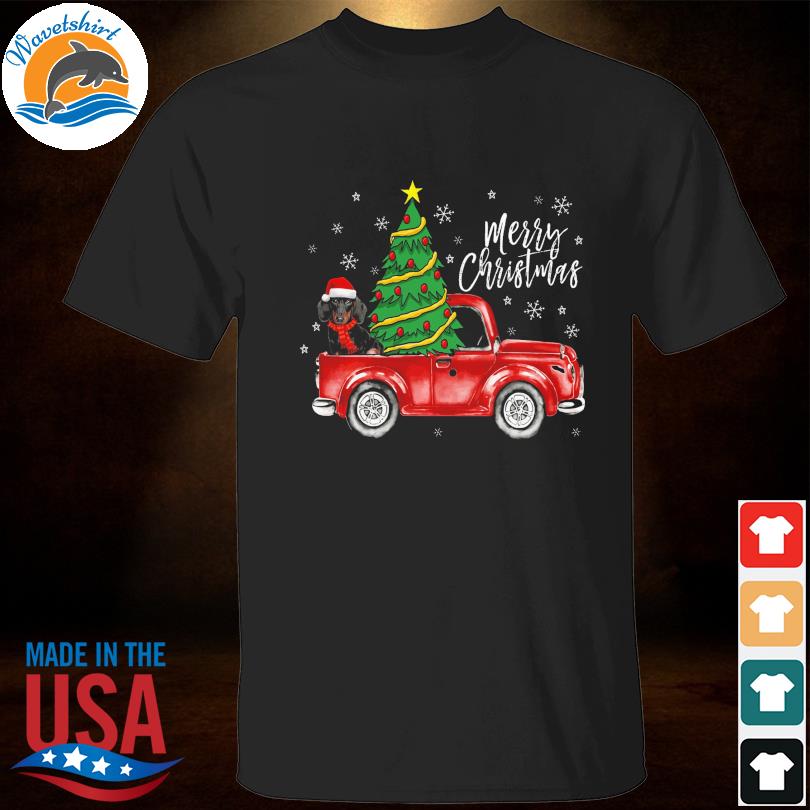 Dachshund Rex truck Tree Xmax merry chirstmas shirt