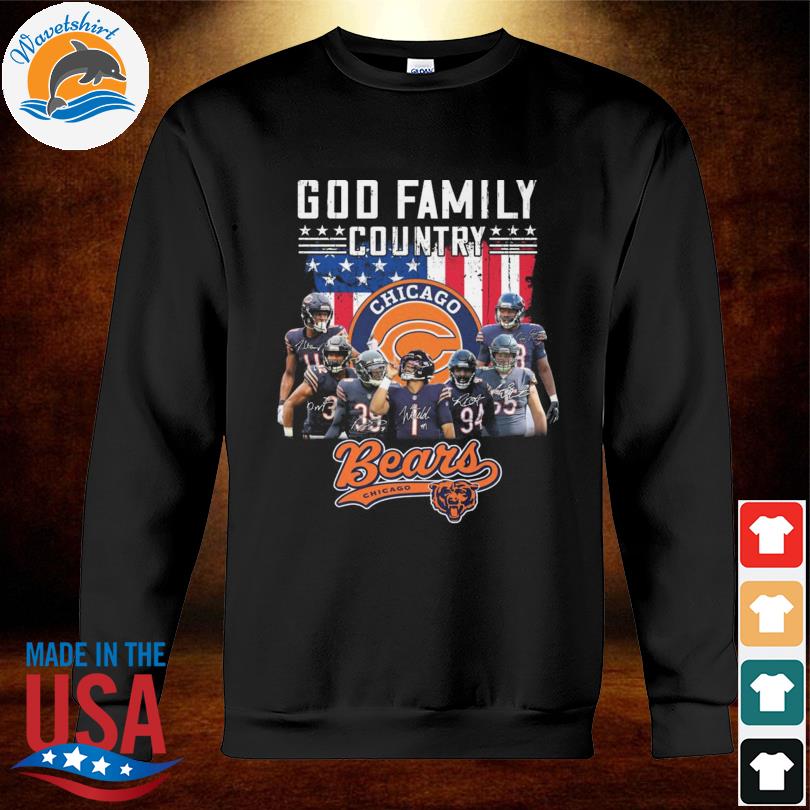 God family country Chicago Bears American flag signatures 2022 shirt,  hoodie, longsleeve tee, sweater