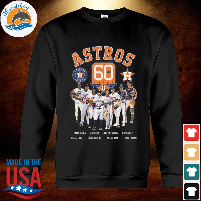 Houston Astros 60 years 1962 2022 signatures shirt, hoodie