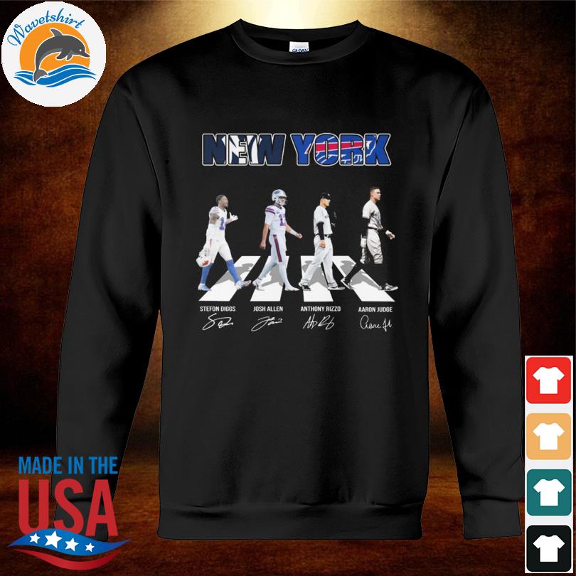 New York Rangers And New York Yankees Abbey Road Stefon Diggs josh Allen Anthony  Rizzo Aaron Judge signatures 2022 shirt, hoodie, sweater, long sleeve and  tank top