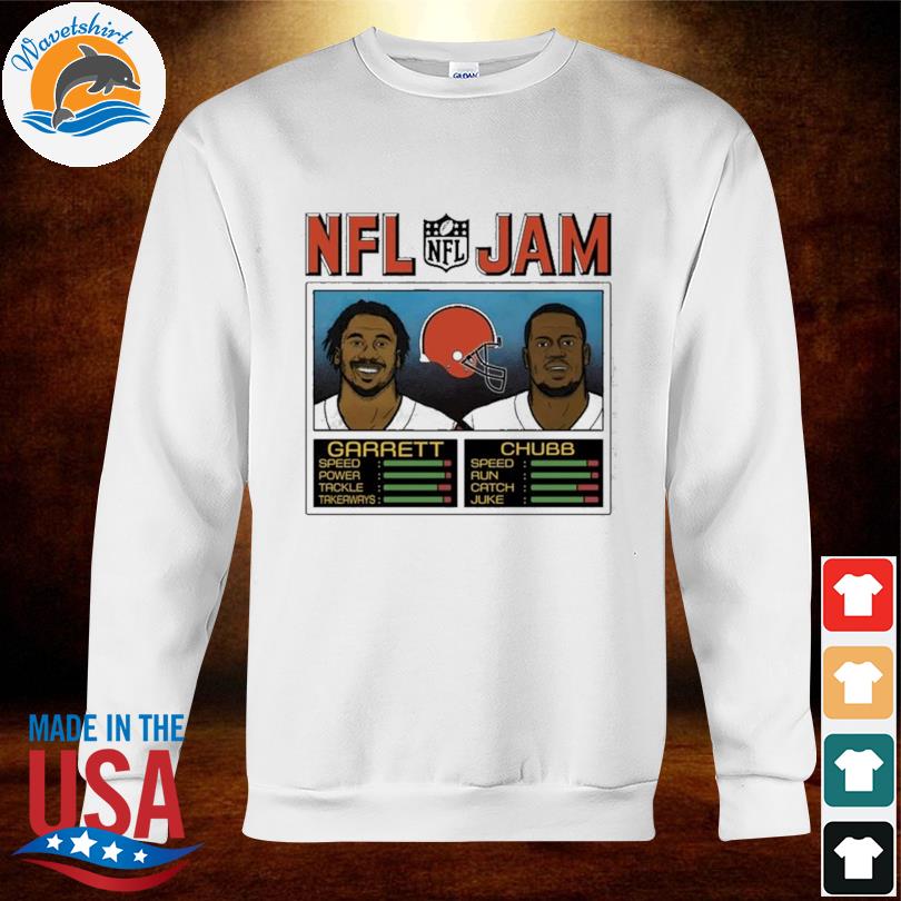 NFL Jam Browns Garrett And Chubb  Retro Cleveland Browns T-Shirt