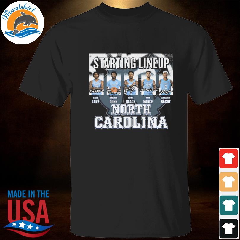 Official starting lineup north Carolina tar heels men's basketball shirt