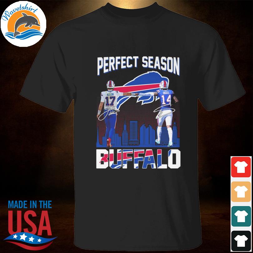 Buffalo Bills perfect season Josh Allen and Stefon Diggs signatures 2022 shirt