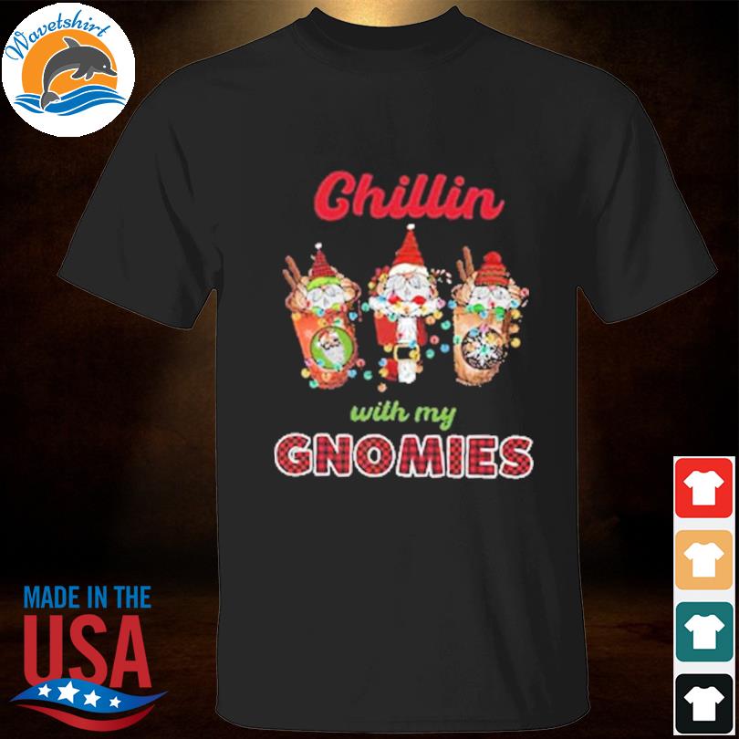 Chillin with my gnomies 3 gnomes in cups style Christmas sweater