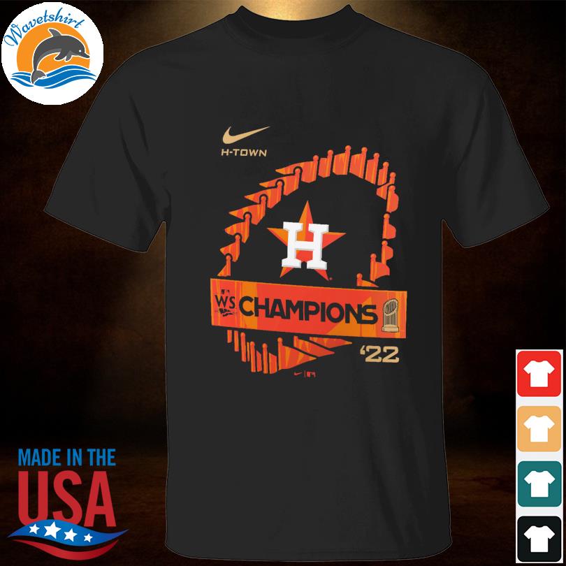 Houston astros nike 2022 world series champions team tri-blend shirt