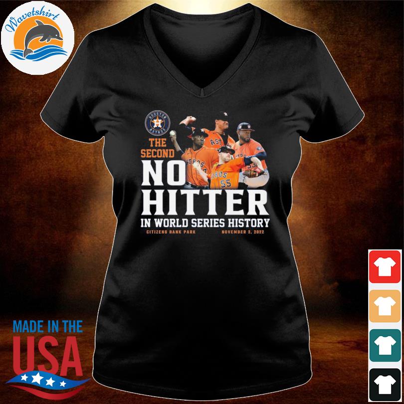 Houston astros the second no hitter in world series history shirt, hoodie,  sweater, long sleeve and tank top