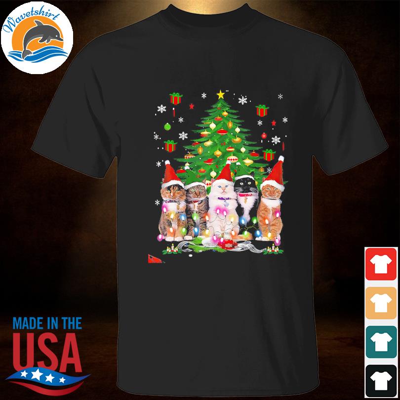 Santa Cats light 2022 Christmas tree sweater