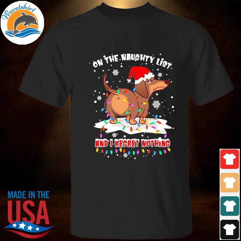 Santa dachshund on the naughty list and I regret nothing Christmas sweater