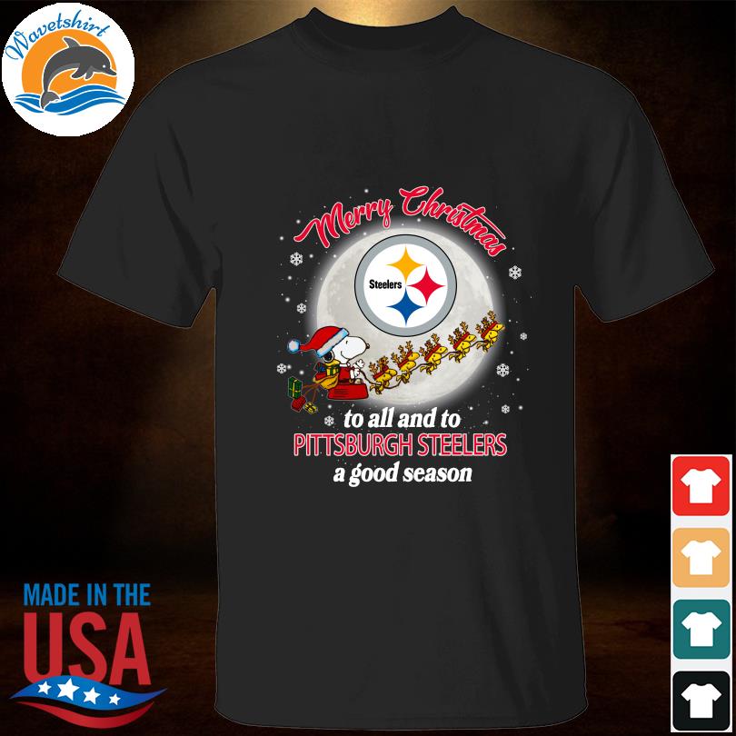 Santa snoopy and woodstock merry Christmas to all and to Pittsburgh Steelers a good season sweater