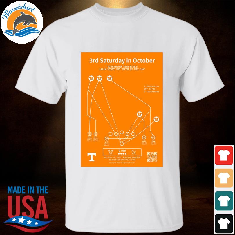 Tennessee volunteers third saturday in october print by that legendary play 2022 shirt