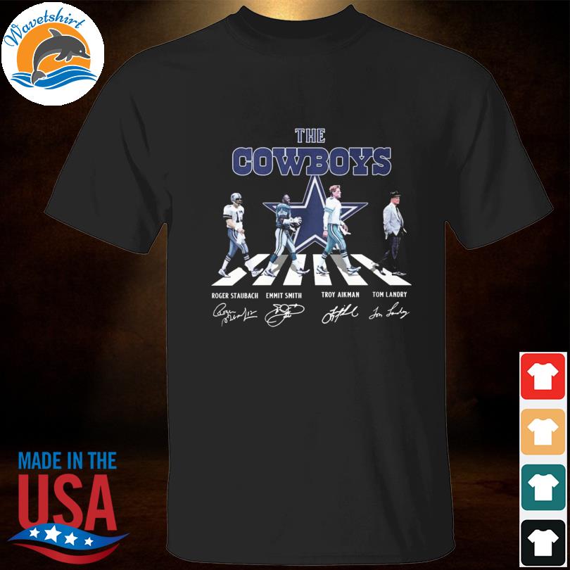 The Cowboys Abbey Road Troy Aikman Emmitt Smith Roger Staubach And Tom  Landry Shirt - Teespix - Store Fashion LLC