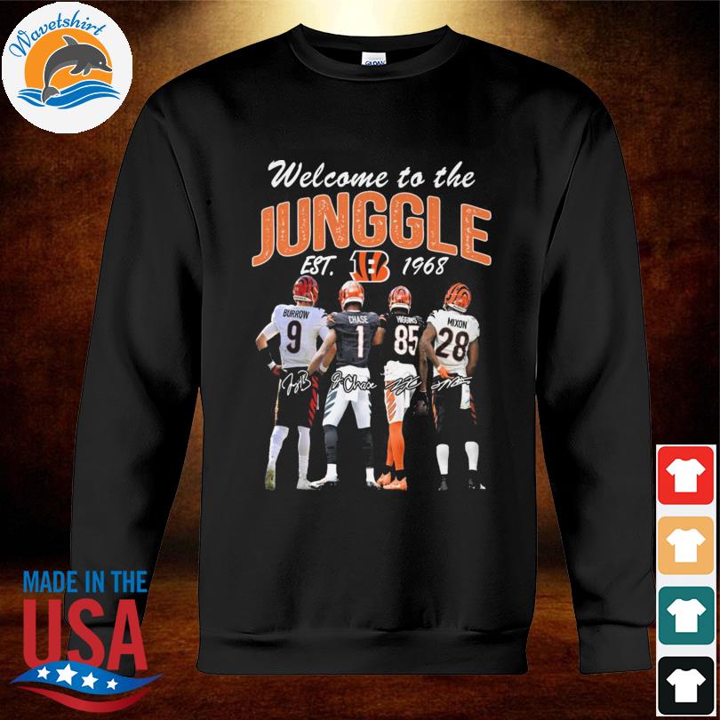 Cincinnati Bengals Welcome To The Jungle Est 1968 Signatures shirt, hoodie,  sweater, long sleeve and tank top