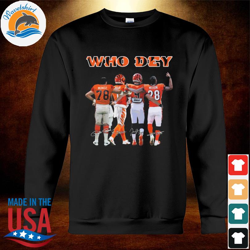 Cincinnati Bengals Who Dey Chase Burrow Mixon Signatures Unisex