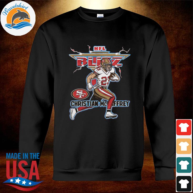 Men's Homage Christian McCaffrey Scarlet San Francisco 49ers NFL Blitz  Player Tri-Blend T-Shirt