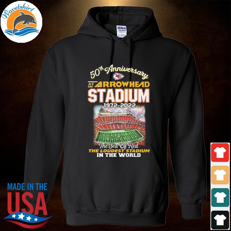 Kansas city Chiefs 50th anniversary at arrowhead stadium 1972 2022 the sea  of red shirt, hoodie, sweater, long sleeve and tank top