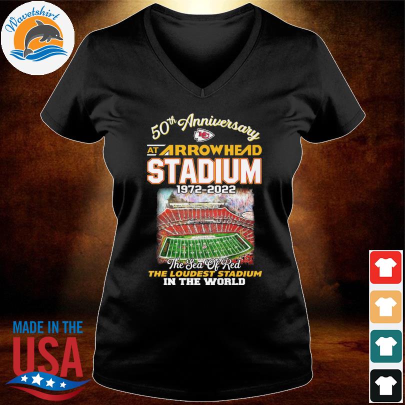 Kansas city Chiefs 50th anniversary at arrowhead stadium 1972 2022 the sea  of red shirt, hoodie, sweater, long sleeve and tank top