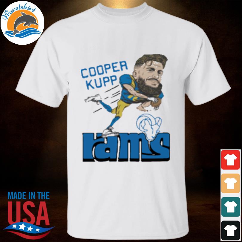 Los Angeles Rams Cooper Kupp T-Shirt from Homage. | Officially Licensed Vintage NFL Apparel from Homage Pro Shop.