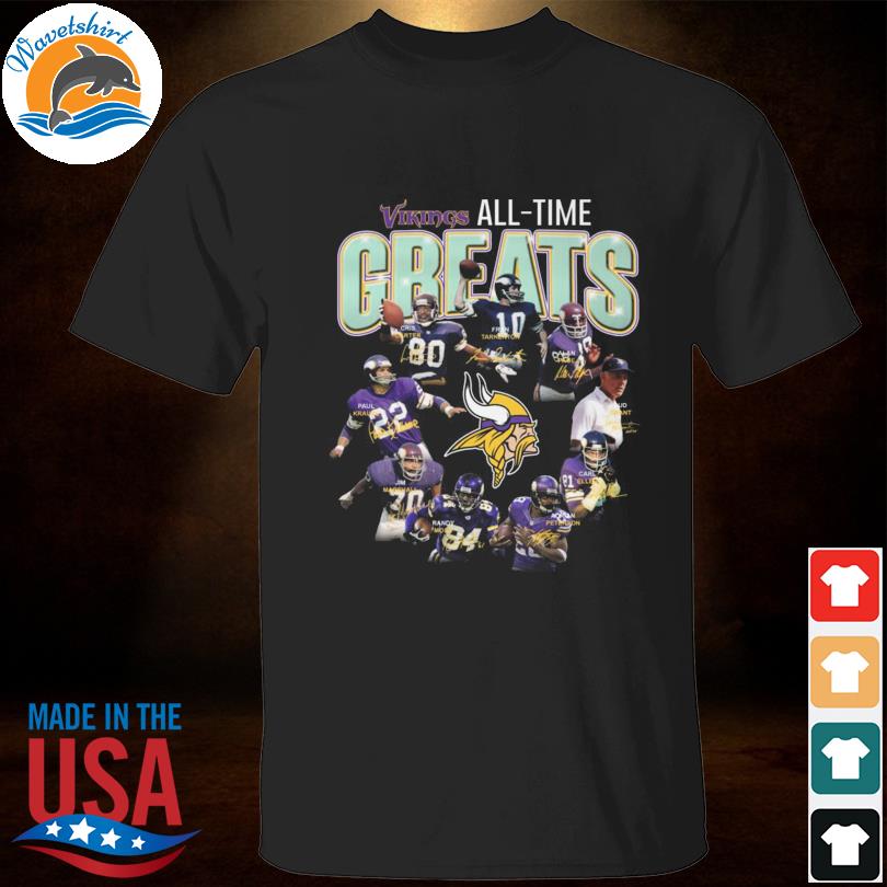 Minnesota Vikings all time greats signatures 2022 shirt