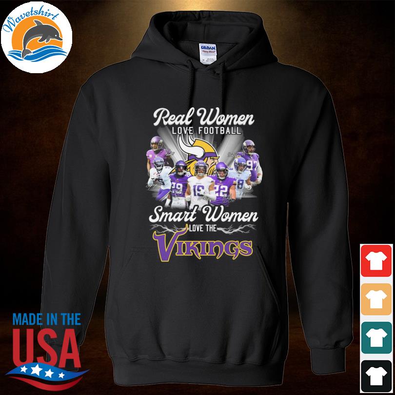 Real women love football smart women love the Minnesota Vikings 2023 logo  shirt, hoodie, sweater, long sleeve and tank top